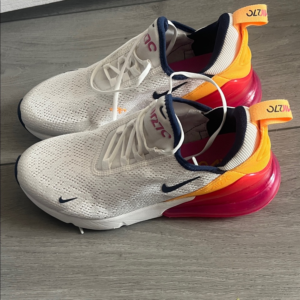 Nike Air Max 270 White with Pink and Orange Accents
